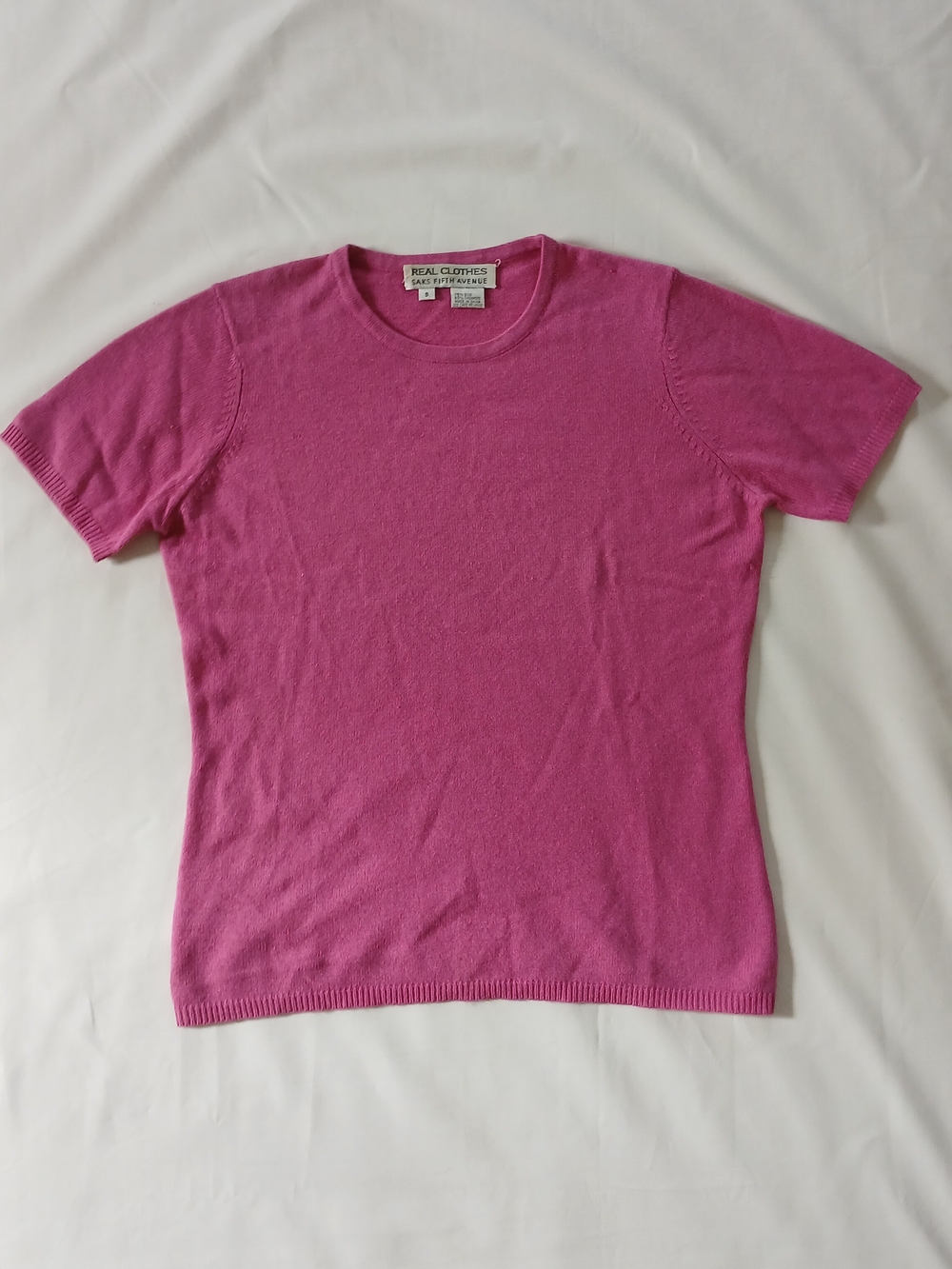 Saks Fifth Avenue Short-Sleeve Crewneck Tee in Bright Pink